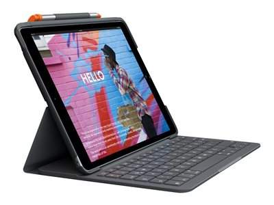 Logitech Slim Folio britská oxfordská šedá pro Apple 10.2-inch iPad Wi-Fi, 10.5-inch iPad Pro Wi-Fi, 10.9-inch iPad Wi-Fi, iPad Air Wi-Fi 920-011429