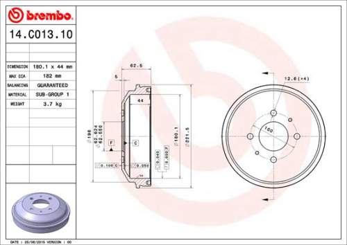 Brzdový buben BREMBO 14.C013.10