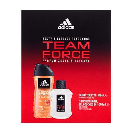 Adidas Team Force 100 ml sada toaletní voda 100 ml + sprchový gel 250 ml pro muže