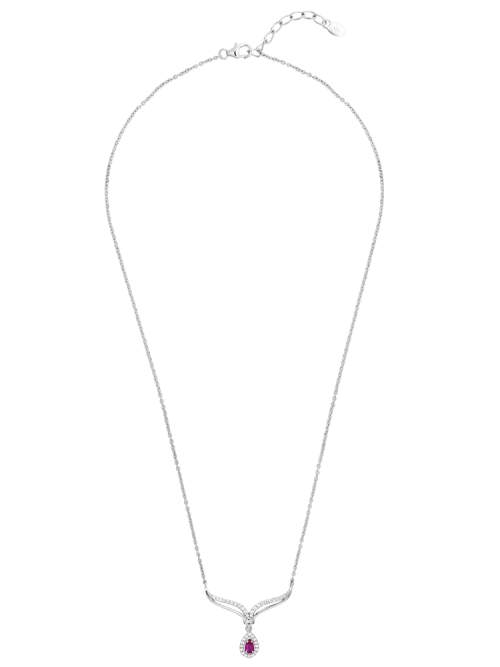JVD stříbrný náhrdelník s rubínem SVLN0660SH8R100