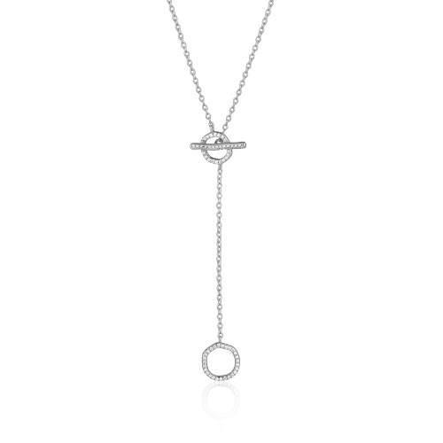 JVD stříbrný náhrdelník se zirkony SVLN0458X75BI45