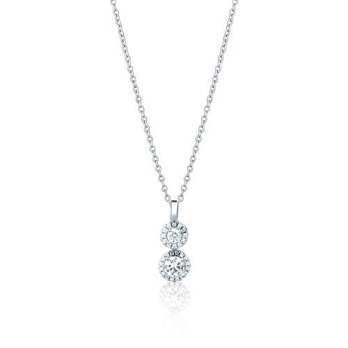 JVD stříbrný náhrdelník se zirkony SVLN0710S75BI45