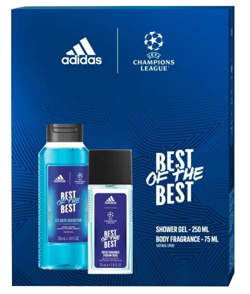 Adidas UEFA Best Of The Best deodorant s rozprašovačem 75 ml + sprchový gel 250 ml