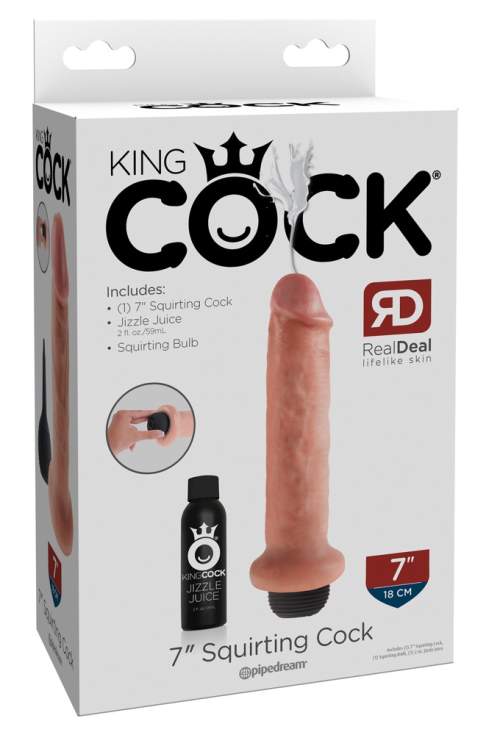 Pipedream Stříkající realistické dildo King Cock 7"