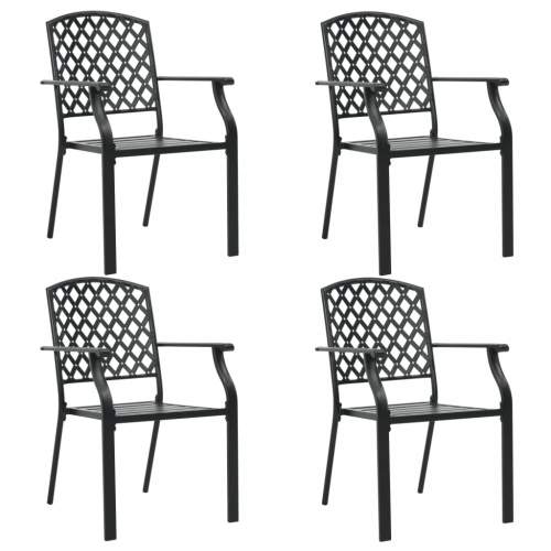 Dekorhome Stohovatelné zahradní židle 4 ks černá