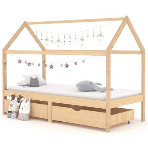 vidaXL Rám dětské postele se zásuvkou masivní borovice 80 x 160 cm