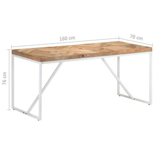 Dekorhome Jídelní stůl hnědá / bílá 160x70x76 cm