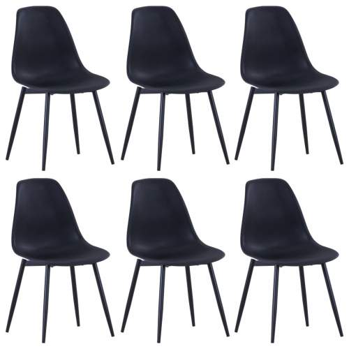 Dekorhome Jídelní židle 6 ks plast / kov Černá