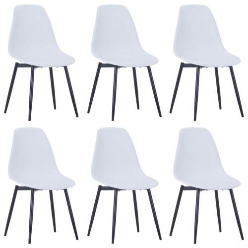 Dekorhome Jídelní židle 6 ks plast / kov Bílá