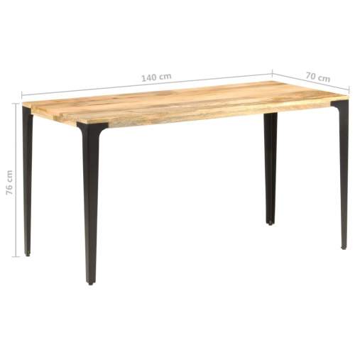 Dekorhome Jídelní stůl masivní dřevo / ocel 140x70x76 cm