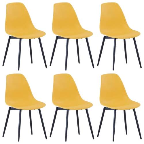 Dekorhome Jídelní židle 6 ks plast / kov Žlutá