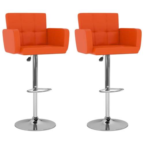 Dekorhome Barové židle 2 ks umělá kůže / kov Oranžová