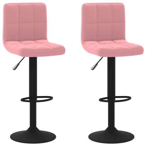 Dekorhome Barová židle 2 ks samet / kov Růžová