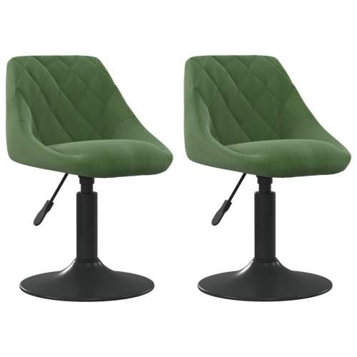 Dekorhome Otočná jídelní židle 2 ks samet / kov Tmavě zelená