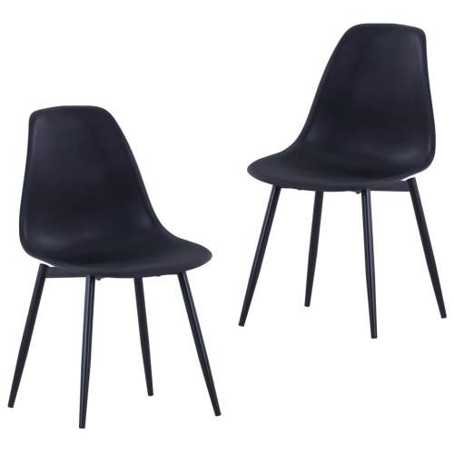 Dekorhome Jídelní židle 2 ks plast / kov Černá