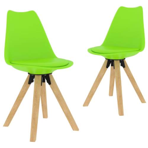 Dekorhome Jídelní židle 2 ks plast / umělá kůže / buk Zelená