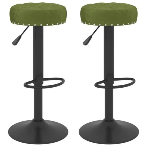 Dekorhome Barové stoličky 2 ks samet / kov Světle zelená