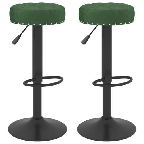 Dekorhome Barové stoličky 2 ks samet / kov Tmavě zelená
