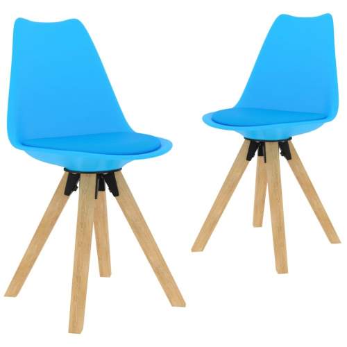 Dekorhome Jídelní židle 2 ks plast / umělá kůže / buk Světle modrá