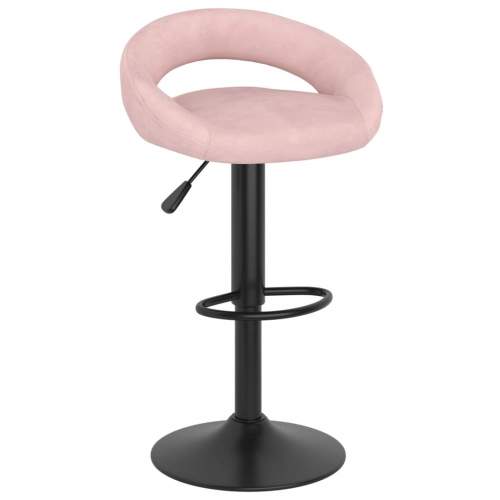 Dekorhome Barová židle samet / kov Růžová