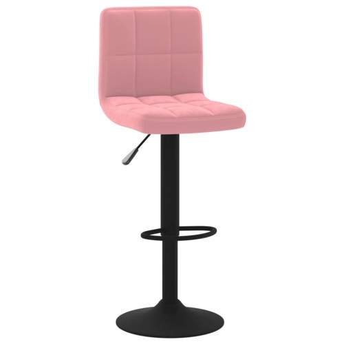 Dekorhome Barová židle samet / kov Růžová
