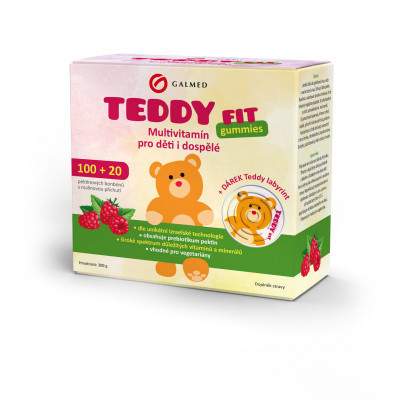 Teddyfit Gummies multivitamin malina 100 + 20 ks