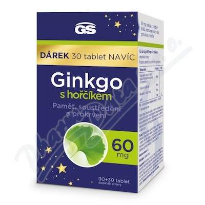 GS Ginkgo 60mg s hořčíkem tbl.90+30
