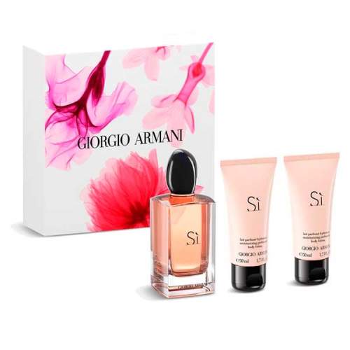 Giorgio Armani Sì sada parfémovaná voda 100 ml + sprchový gel 50 ml + tělové mléko 50 ml pro ženy