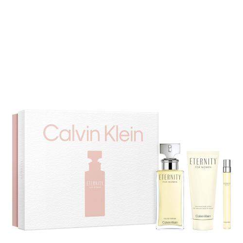 Calvin Klein Eternity sada parfémovaná voda 100 ml + tělové mléko 100 ml + parfémovaná voda 10 ml pro ženy