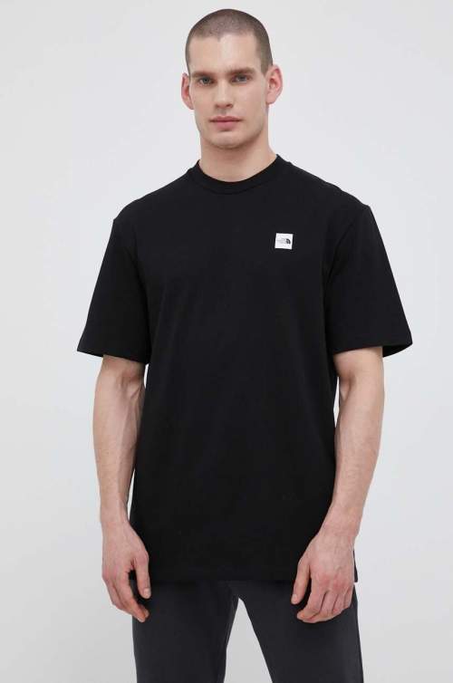 The North Face Bavlněné tričko černá barva s potiskem