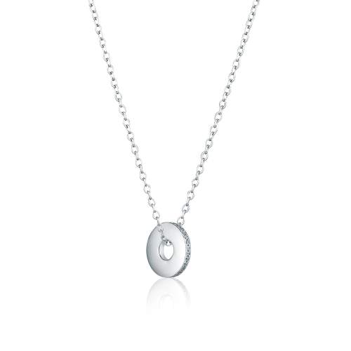 JVD stříbrný náhrdelník se zirkony SVLN0709S75BI45