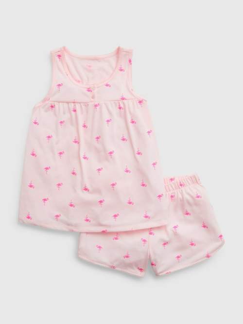 GAP Světle růžové holčičí vzorované pyžamo