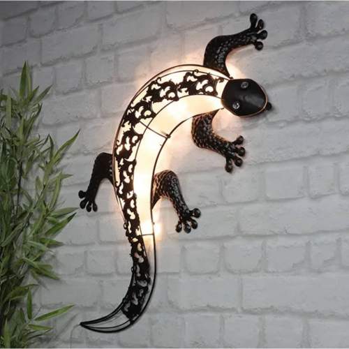 Dekorhome Solární zahradní nástěnné LED svítidlo gekon