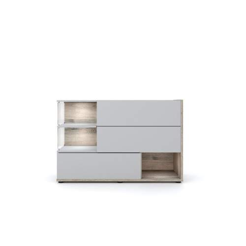Komoda ABW Silk dub wellington / perla šedá