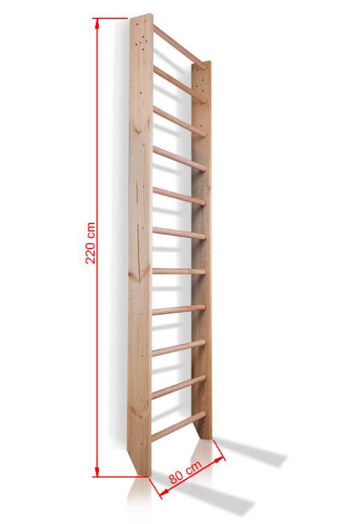 KinderSport Ribstole dřevěné 220 x 80 cm, 240 x 80 cm Výška ribstole: Výška 220 cm