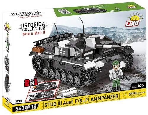 Cobi 2286 II WW Stug III Ausf F/8 & Flammpanzer, 2v1, 1:35, 548 kostek