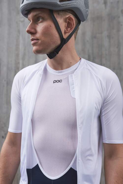 POC Cyklistický dres s krátkým rukávem - PRISTINE PRINT - bílá XL