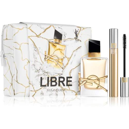 Yves Saint Laurent Libre parfémovaná voda 50 ml + Mascara Volume Effet Faux Cils 01 Black řasenka pro objem 7,5 ml + kosmetická taška