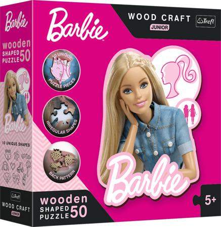 TREFL Wood Craft Junior puzzle Krásná Barbie 50 dílků