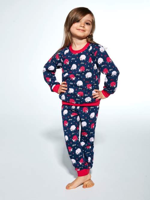 Cornette Dívčí pyžamo Kids Girl 032/168 Meadow tmavě modrá 98-104