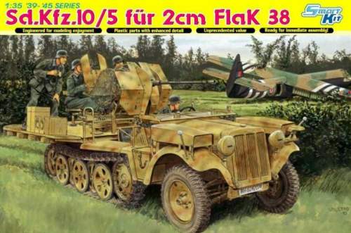 DRAGON Model Kit military 6676 Sd.Kfz.10/5 für 2cm Flak 38 1:35