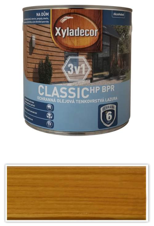 XYLADECOR Classic HP BPR 3v1 ochranná olejová tenkovrstvá lazura na dřevo 2.5 l Borovice