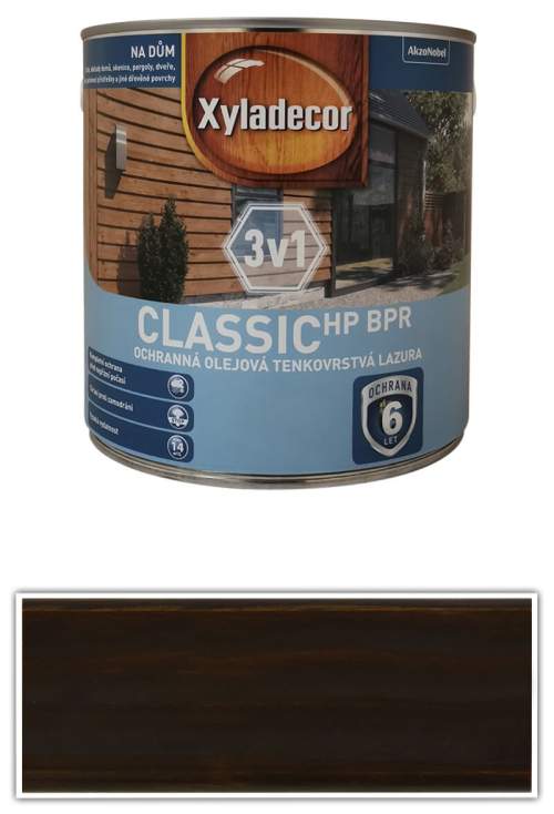 XYLADECOR Classic HP BPR 3v1 ochranná olejová tenkovrstvá lazura na dřevo 2.5 l Palisandr