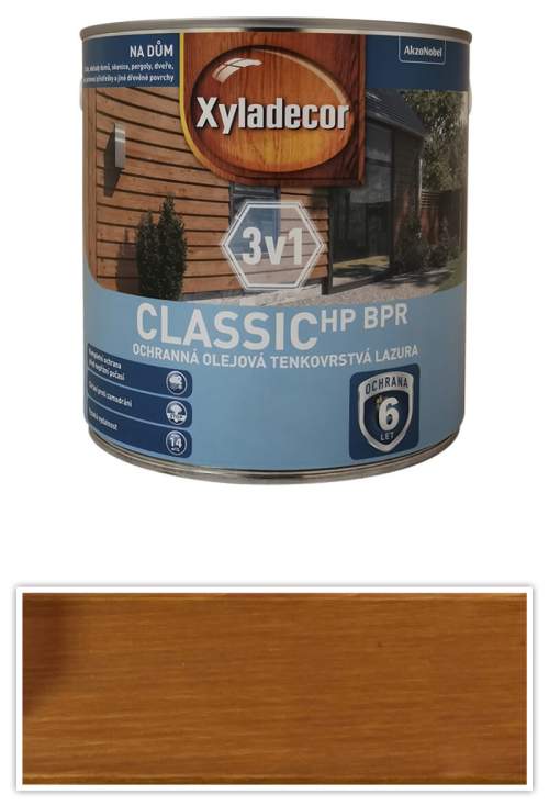 XYLADECOR Classic HP BPR 3v1 ochranná olejová tenkovrstvá lazura na dřevo 2.5 l Antická pinie