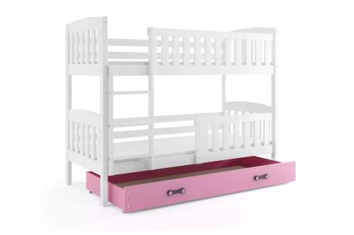 BMS Dětská patrová postel Kubus / BÍLÁ Barva: bílá / růžová, Rozměr: 200 x 90 cm