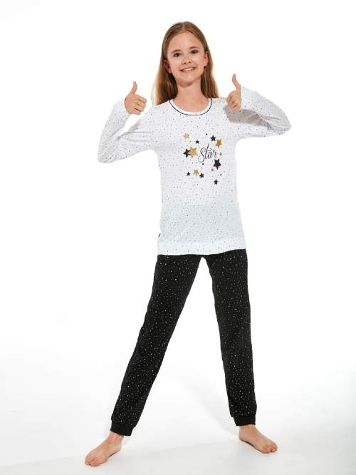 Cornette Dívčí pyžamo 156 Star Bílo-černá 86-92