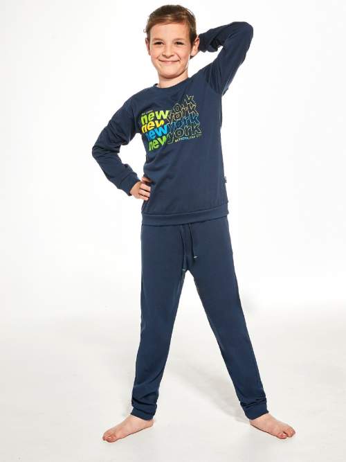 Cornette Chlapecké pyžamo New York Tmavě modrá 134-140