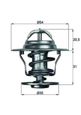 Termostat, chladivo MAHLE TX 13 75D