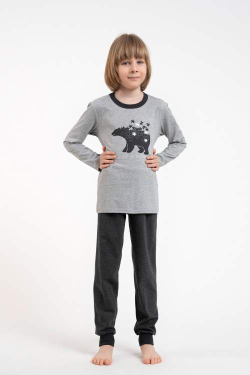 Italian Fashion Chlapecké pyžamo Morten dlouhé Šedo-tmavěšedá 8 let