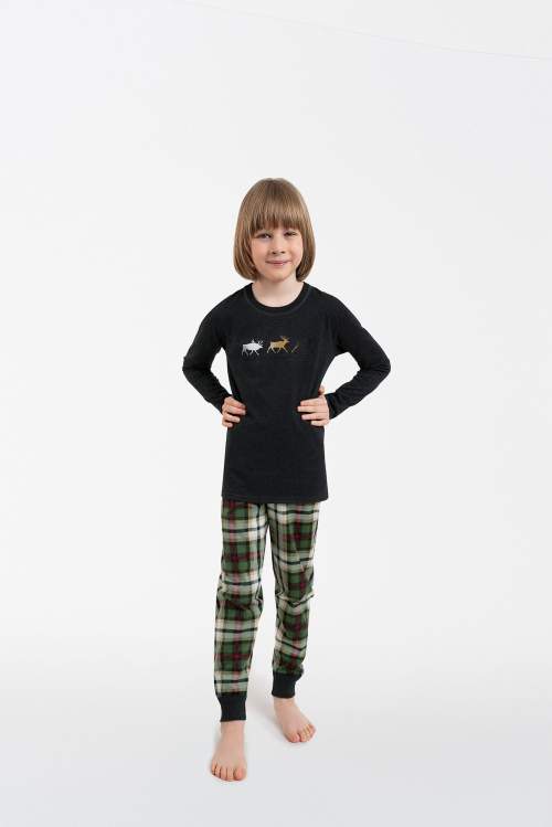 Italian Fashion Chlapecké pyžamo Seward dlouhé Tmavě šedá-zelená 6 let